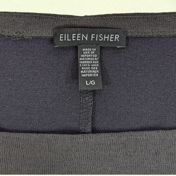 Eileen Fisher Square Neck Crepe Sleeveless Shift L‎ Graphite - Picture 4 of 5